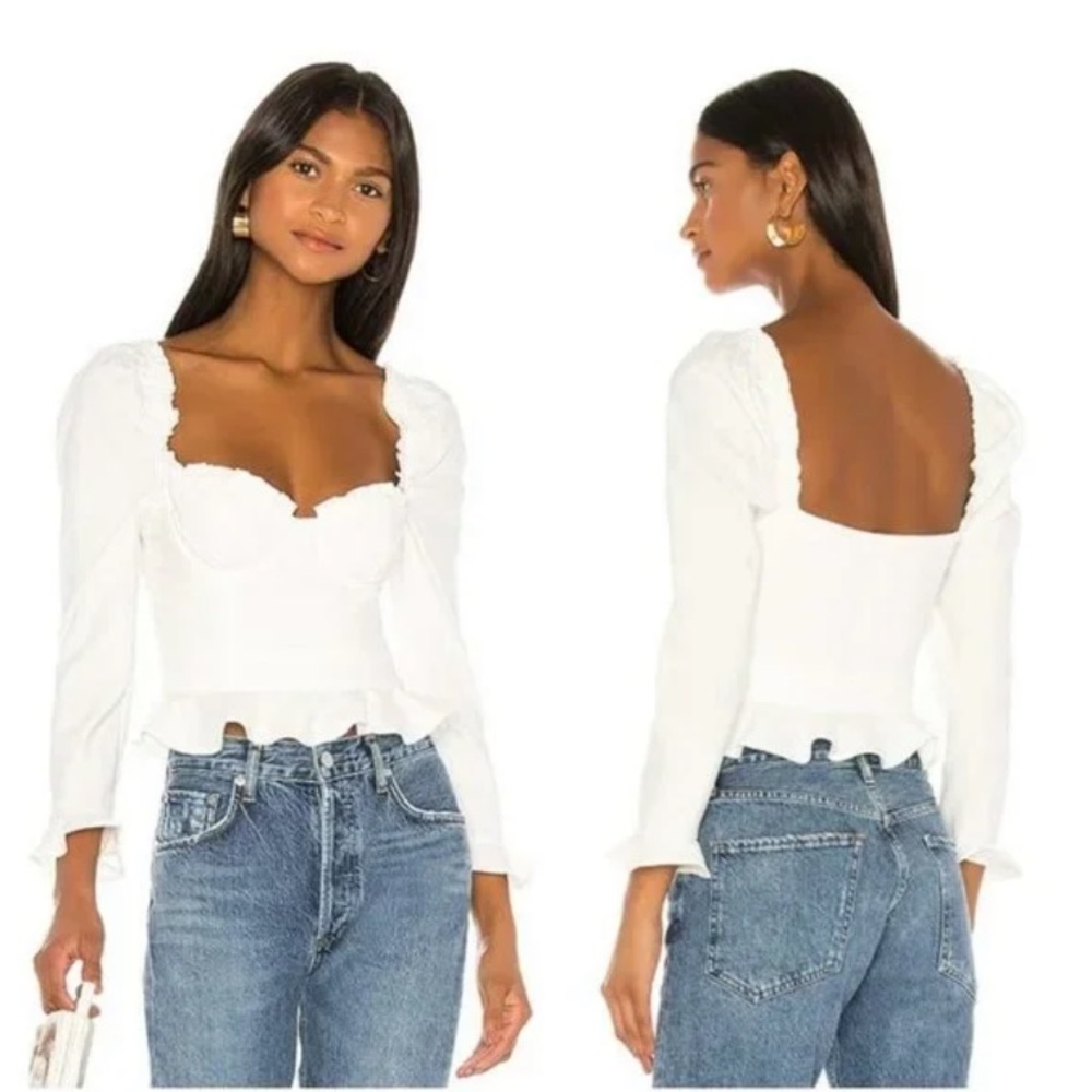 NWT Revolve Majorelle Corie Top in Ivory White